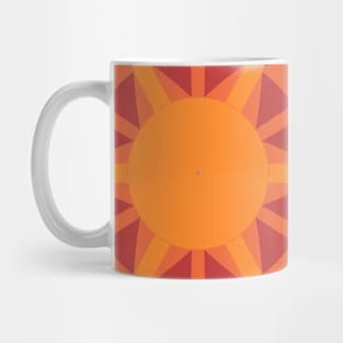 Retro Mandala Flower Orange and Blue Mug